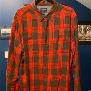 Mens Red Plaid Flannel Shirt